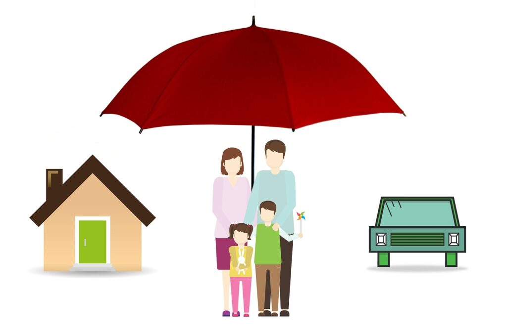 insurance, family, umbrella, house, home, car, life, safety, car wallpapers, protection, children, parents, protect, policy, concept
